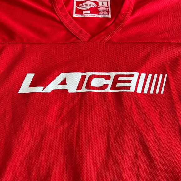 Los Angeles LA Ice Red Hockey Jersey Size LG #10 BAKKA Sports - Picture 4 of 12